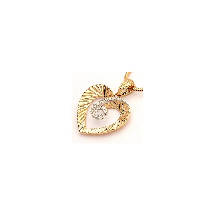 hjärta hängen i 14  carat guld- och vitguld 0,11  ct