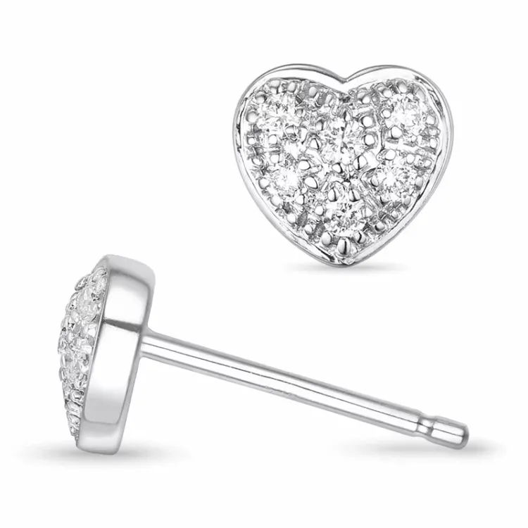 hjärta diamantörhängen i 14 karat vitguld med diamant