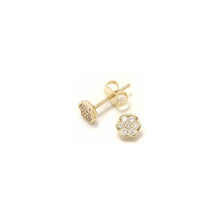 blommor diamantörhängen i 14 karat guld med diamant