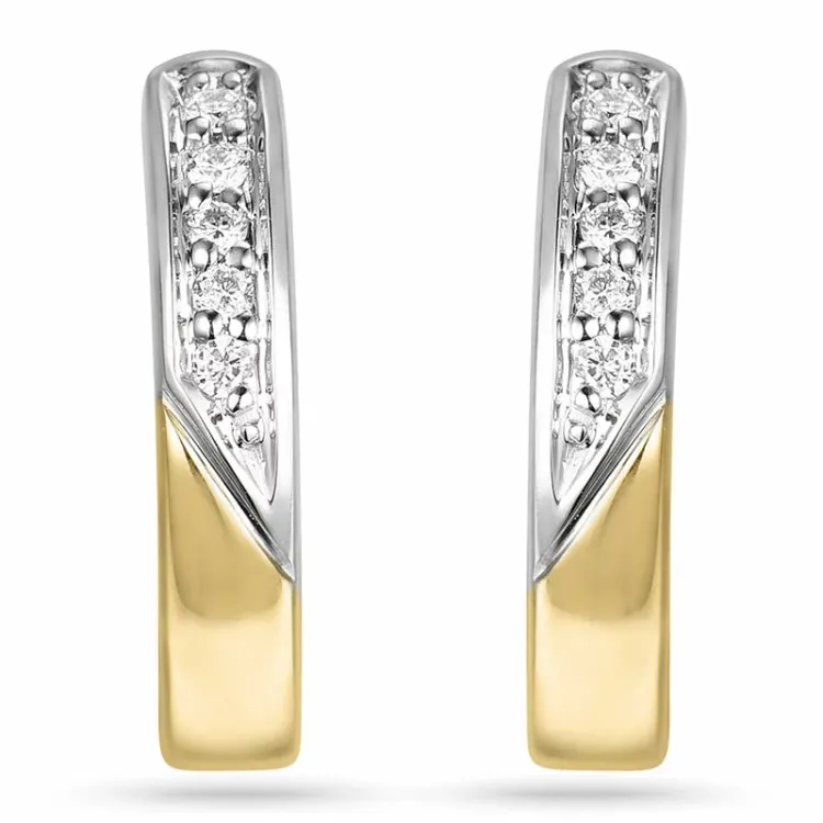 15 mm diamant creol i 14 karat guld och vitguld med diamant 