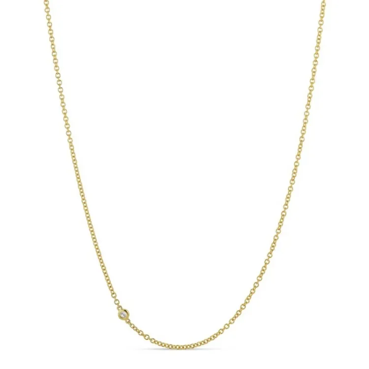 42 cm halsband med hängen i 14 karat guld 0,046 ct
