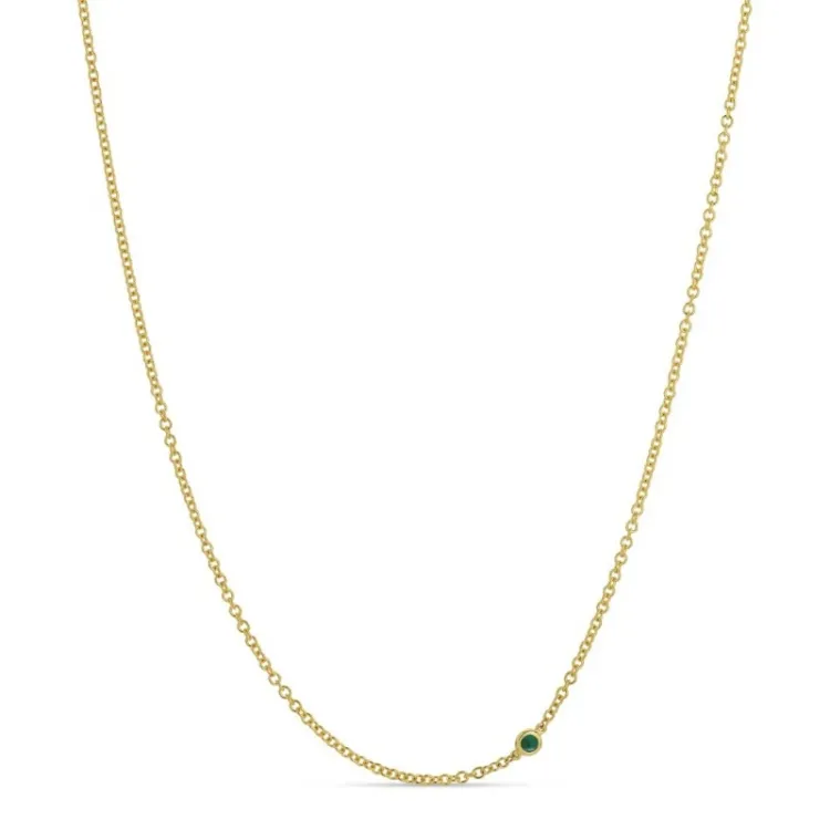 42 cm halsband med hängen i 14 karat guld 0,09 ct