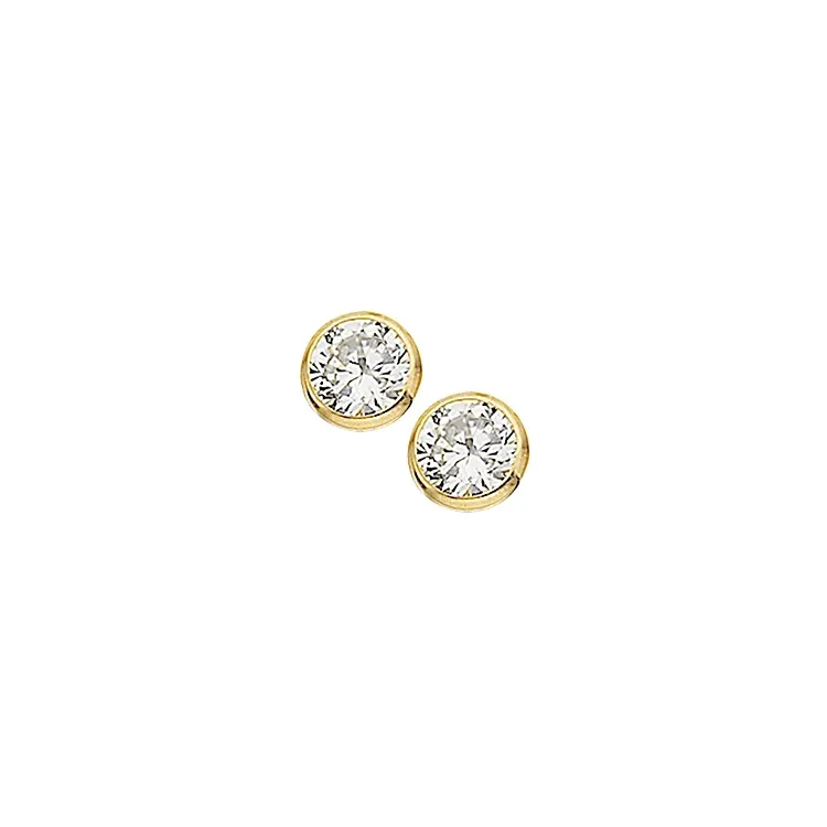 4 mm Scrouples runda örhängen i förgyllt silver vita zirkoner