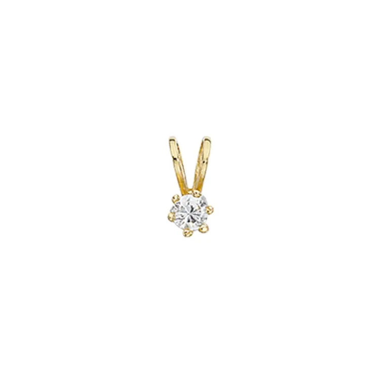 4 mm Scrouples zirkon hängen i förgyllt silver vit zirkon