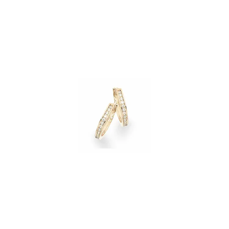 12,5 mm scrouples creol i förgyllt silver vita zirkoner