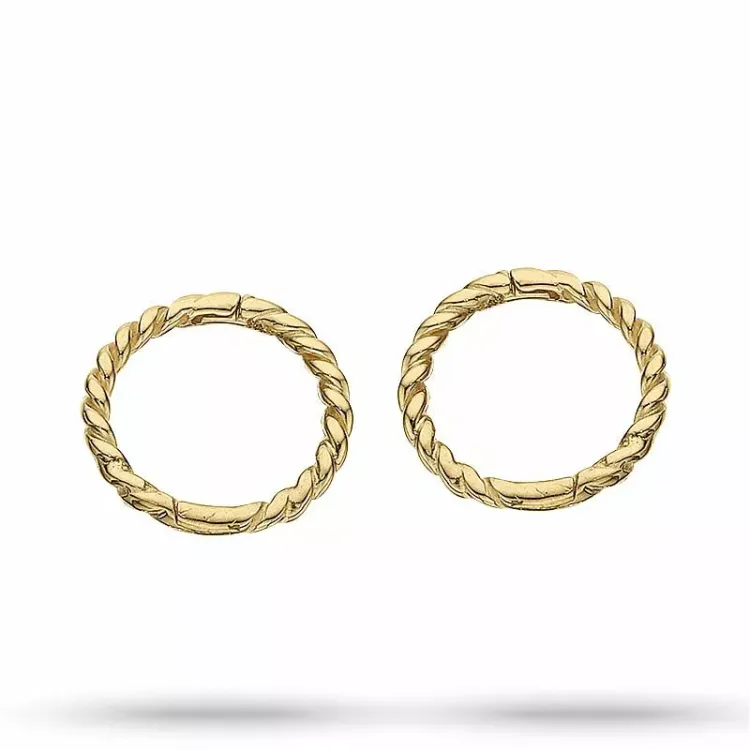 9 mm Scrouples creol i 8 karat guld