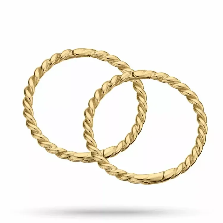 12 mm Scrouples creol i 8 karat guld