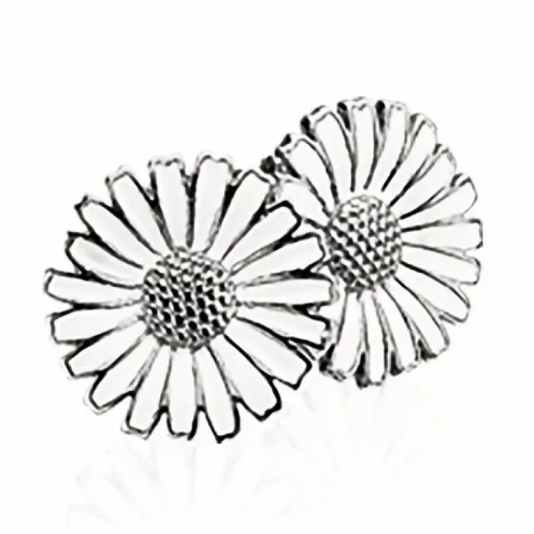 7 mm scrouples prästkrage örhängen i silver vit emalj