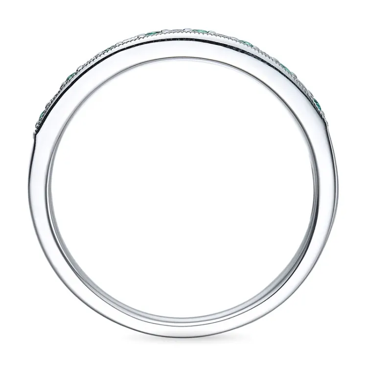 smaragd ring i 14  karat vitguld 0,08 ct 0,10 ct
