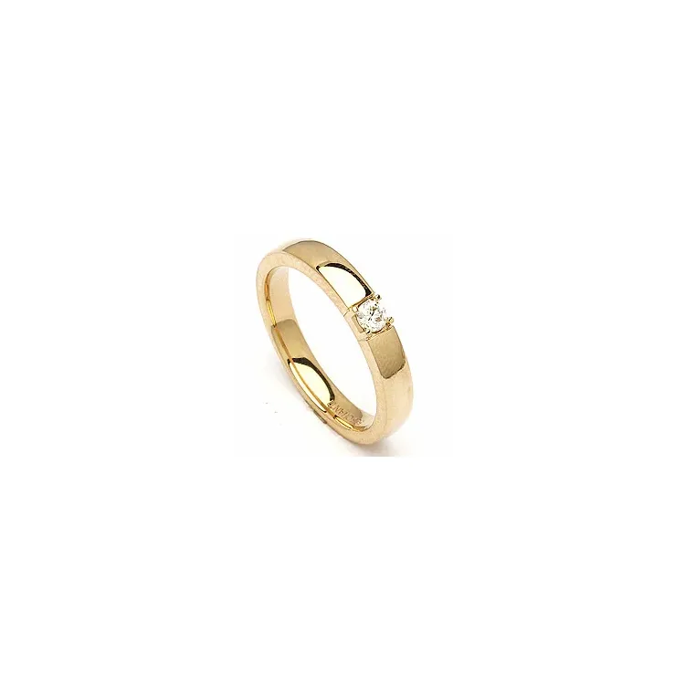 alliancring i 14 karat guld 1 x 0,10 ct