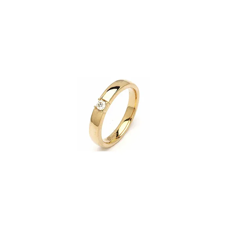 alliancring i 14 karat guld 1 x 0,10 ct