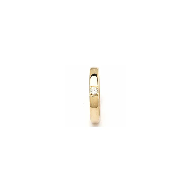 alliancring i 14 karat guld 1 x 0,10 ct