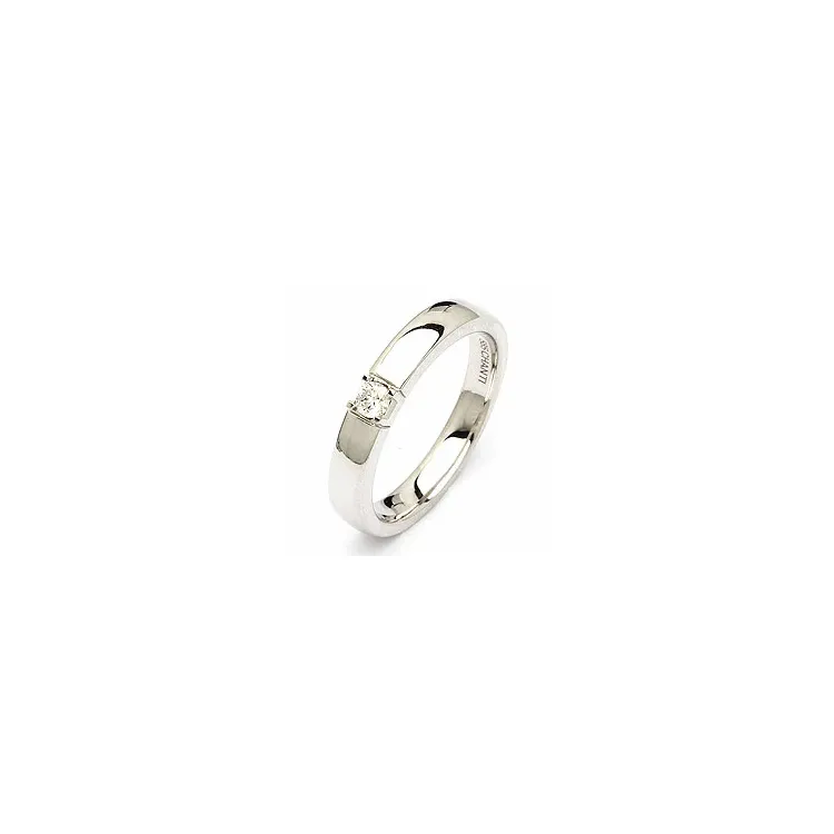 alliancring i 14  karat vitguld 1 x 0,10 ct