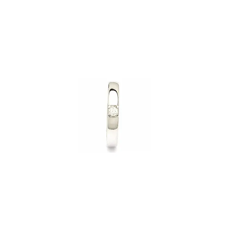 alliancring i 14  karat vitguld 1 x 0,10 ct