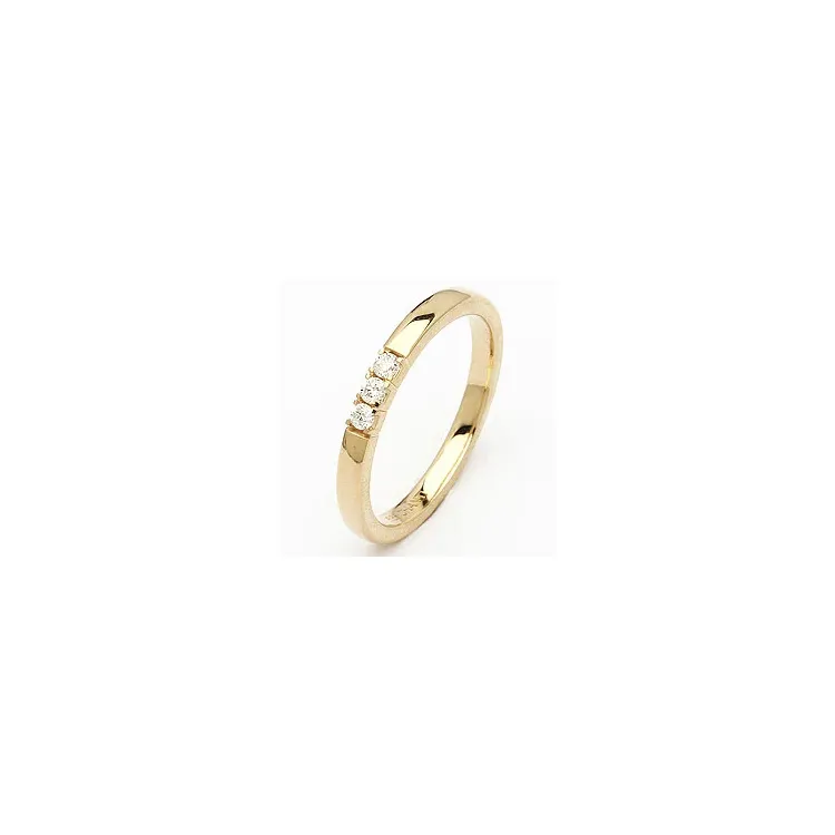 alliancring i 14  karat guld 3 x 0,03 ct
