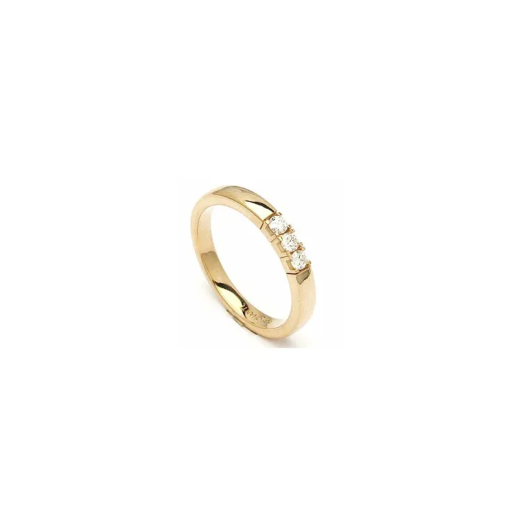 alliancring i 14  karat guld 3 x 0,05 ct