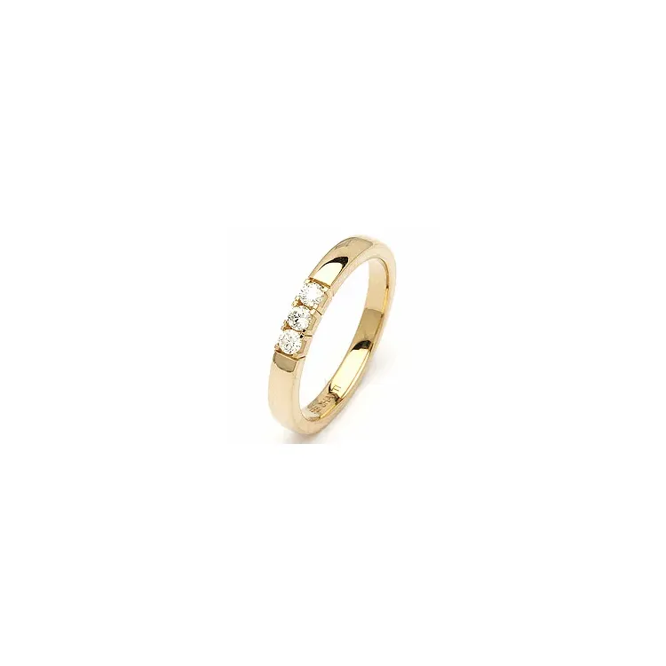 alliancring i 14  karat guld 3 x 0,05 ct