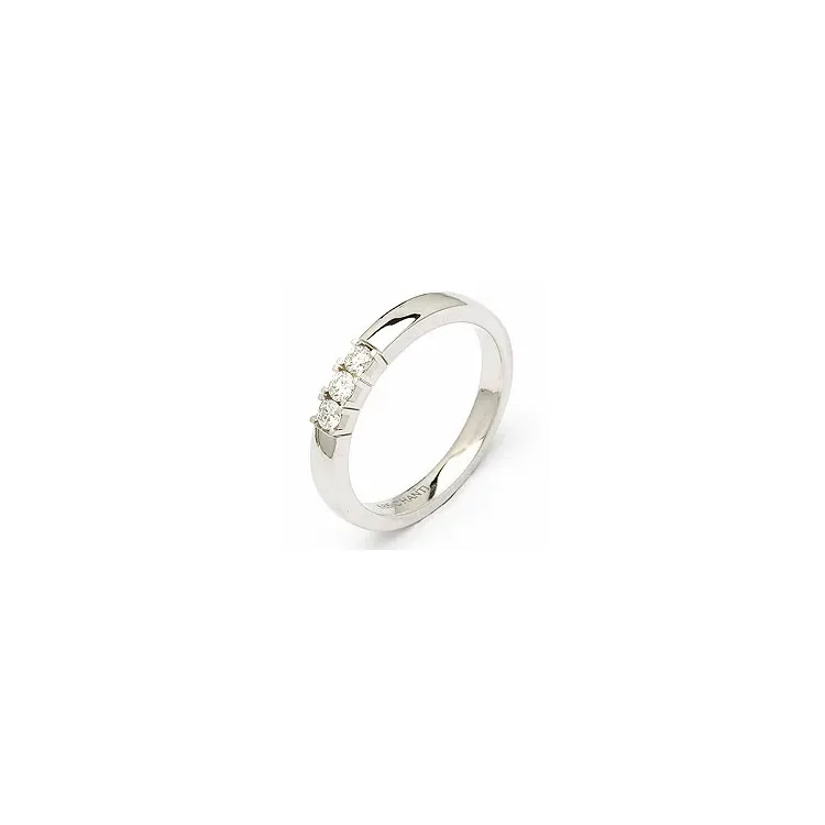 alliancring i 14  karat vitguld 3 x 0,05 ct