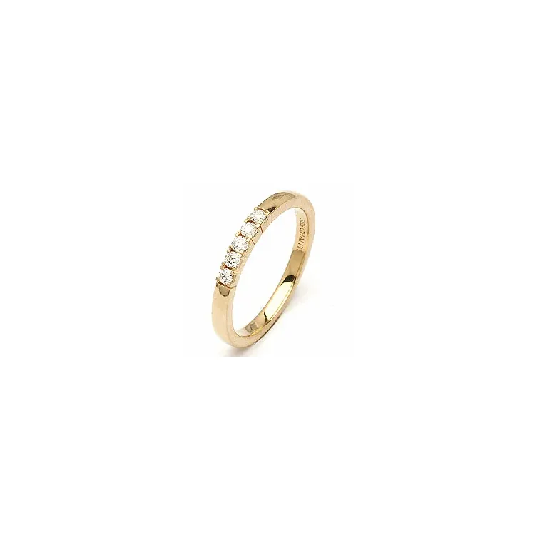 alliancring i 14  karat guld 5 x 0,03 ct