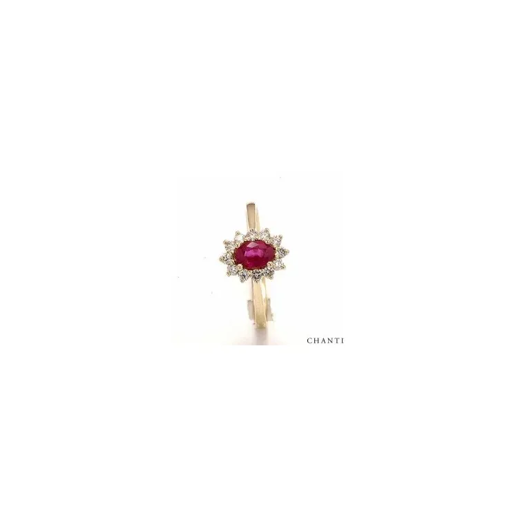 Rosettring i 14 karat guld 0,26 ct 0,63 ct