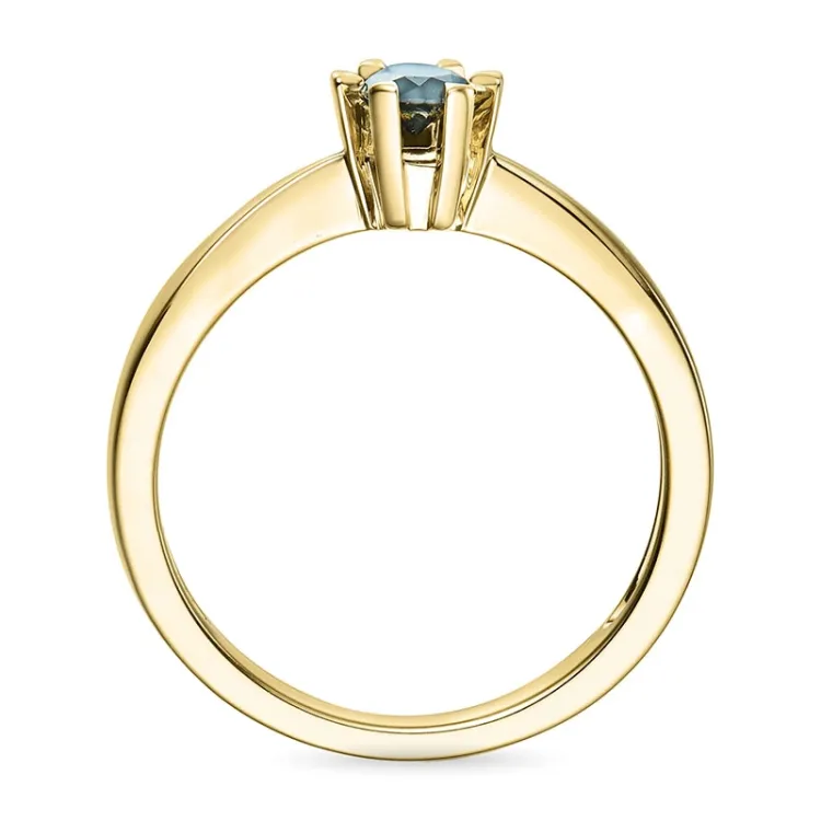 0,20 ct sort diamant solitärring i 14  karat guld 0,20 ct