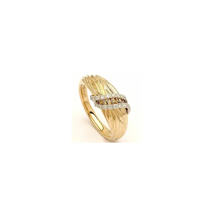 designer diamantring i 14  karat guld- och vitguld 0,13 ct