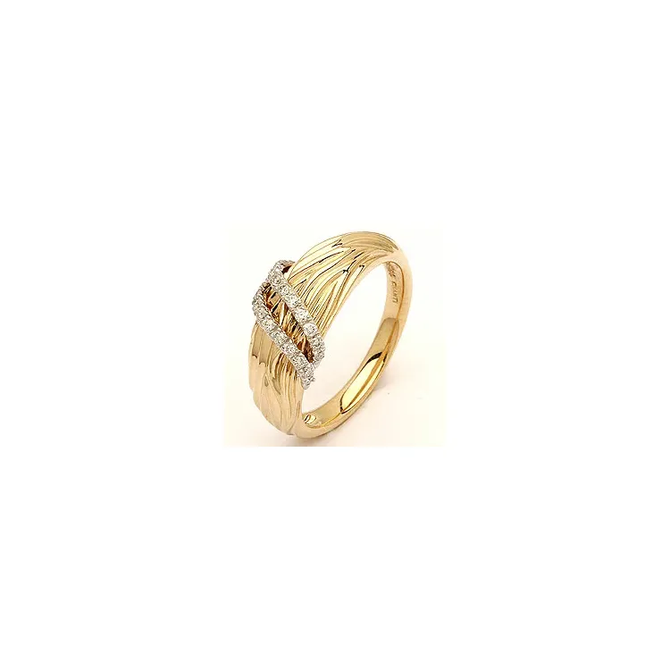 designer diamantring i 14  karat guld- och vitguld 0,13 ct