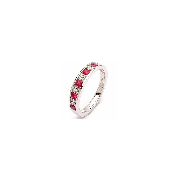 beställningsvare - rubin ring i 14  karat vitguld 0,08 ct 0,53 ct