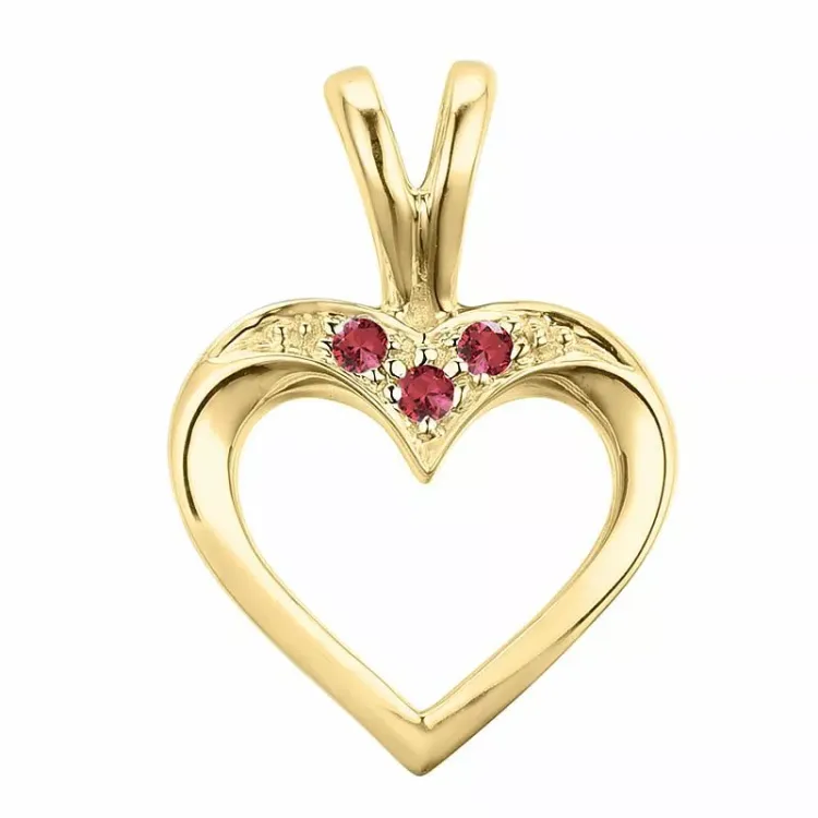 hjärta rubin hängen i 14  carat guld 0,02 ct