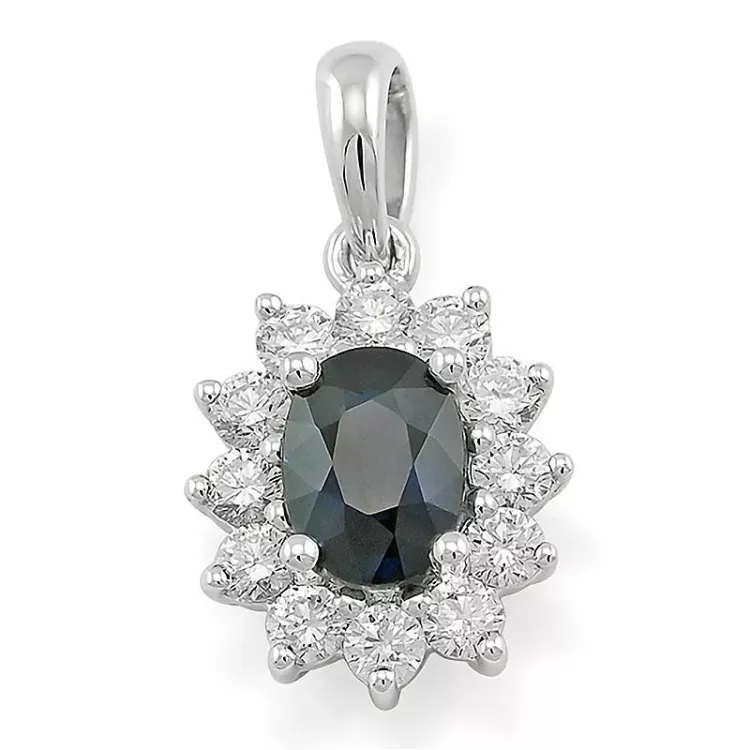 safir rosettberlock i 14  carat vitguld 0,55 ct 1,05 ct