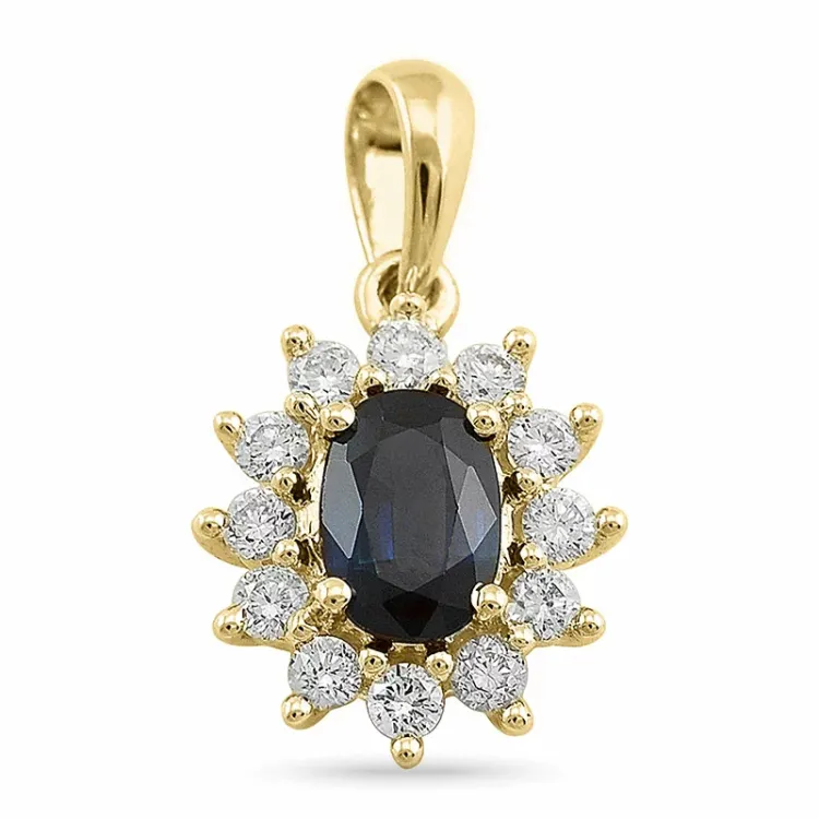 safir rosettberlock i 14  carat guld 0,26 ct 0,65 ct