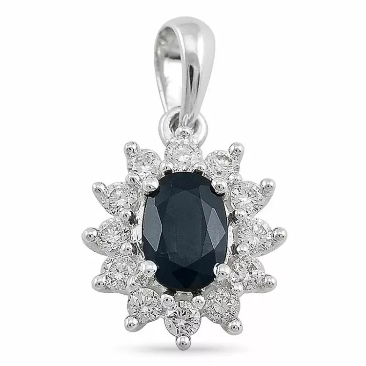 safir rosettberlock i 14  carat vitguld 0,26 ct 0,65 ct
