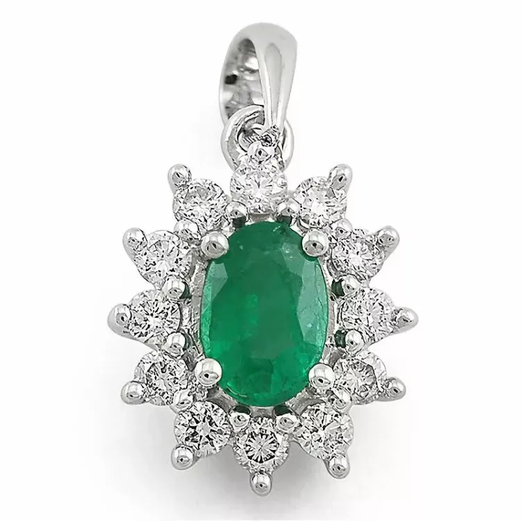 Rosettberlock i 14 carat vitguld 0,26 ct 0,46 ct