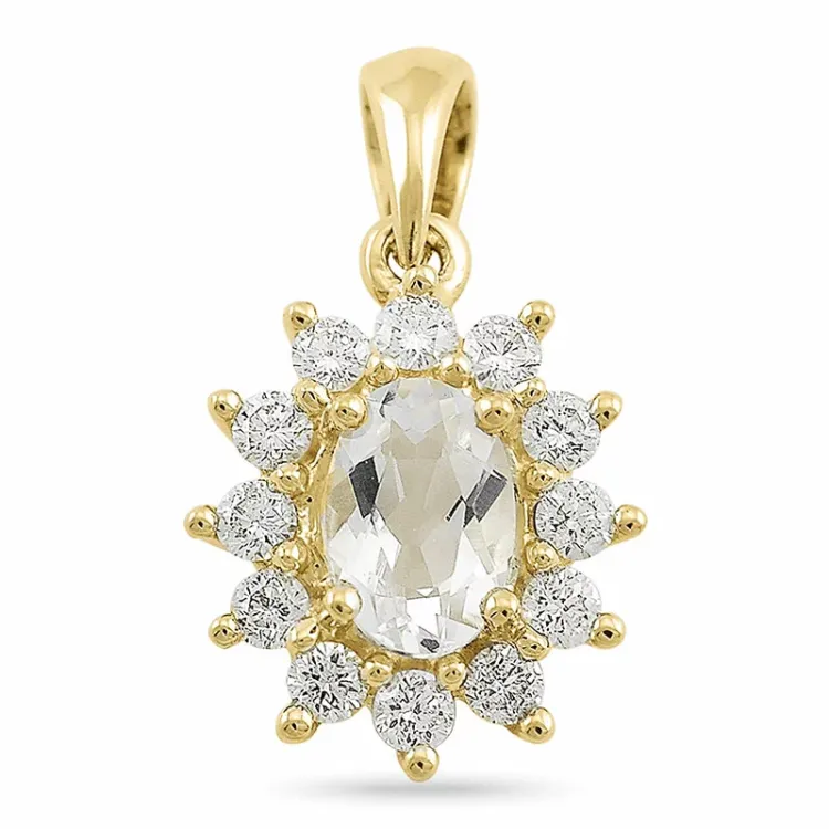 Diamant rosettberlock i 14 carat guld 0,26 ct