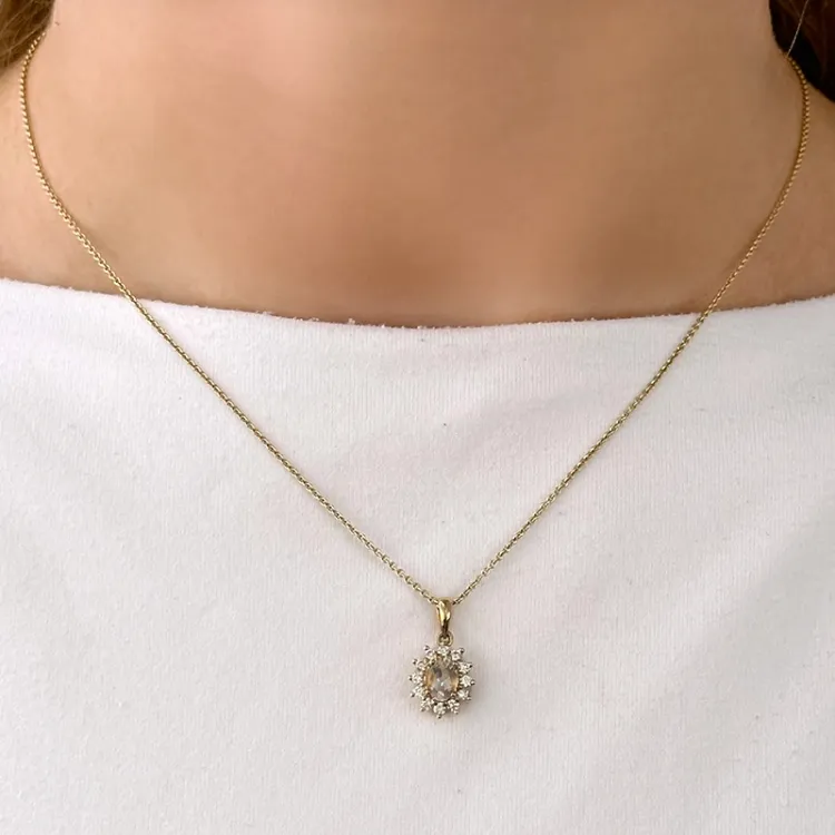 Diamant rosettberlock i 14 carat guld 0,26 ct