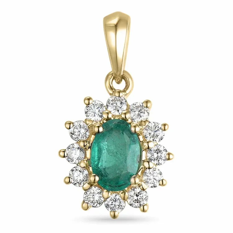 smaragd rosettberlock i 14  carat guld 0,26 ct 0,47 ct