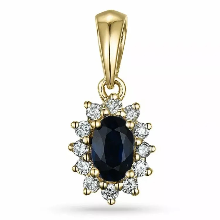 safir rosettberlock i 14  carat guld 0,10 ct 0,35 ct