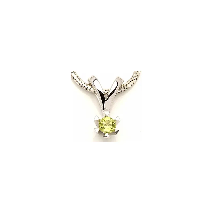 peridot hängen i 14  carat vitguld 0,30 ct