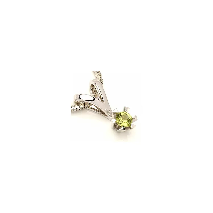 peridot hängen i 14  carat vitguld 0,30 ct