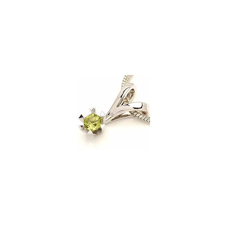 peridot hängen i 14  carat vitguld 0,30 ct