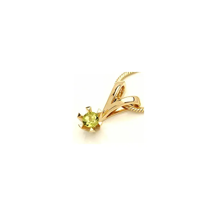 peridot hängen i 14  carat guld 0,30 ct