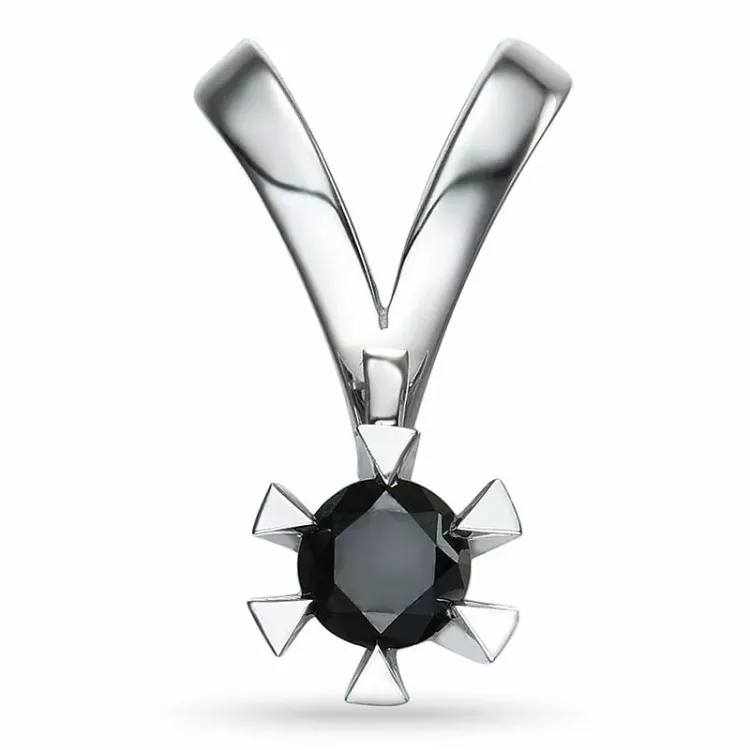 sort diamantberlocker i 14 carat vitguld 0,20 ct