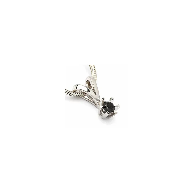 sort diamantberlocker i 14 carat vitguld 0,20 ct