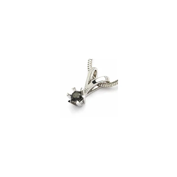 sort diamantberlocker i 14 carat vitguld 0,20 ct