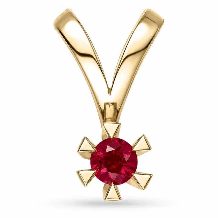 äkta  rubin hängen i 14  carat guld 0,30 ct