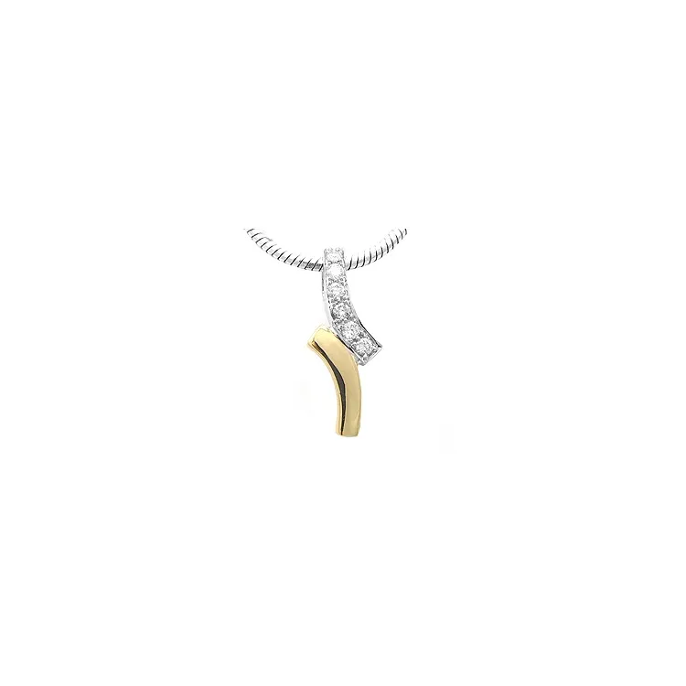 diamant hängen i 14  carat guld- och vitguld 0,13 ct