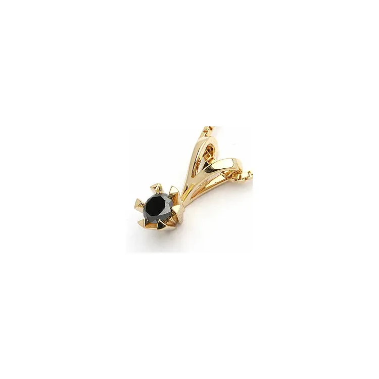 sort diamant hängen i 14 carat guld 0,40 ct