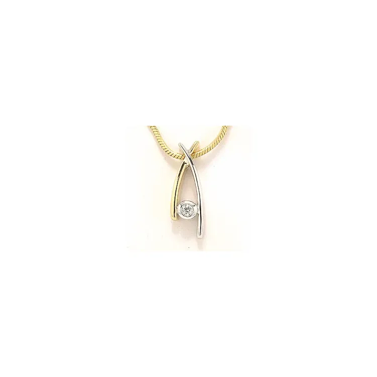 Hängen i 14  carat guld- och vitguld 0,05 ct