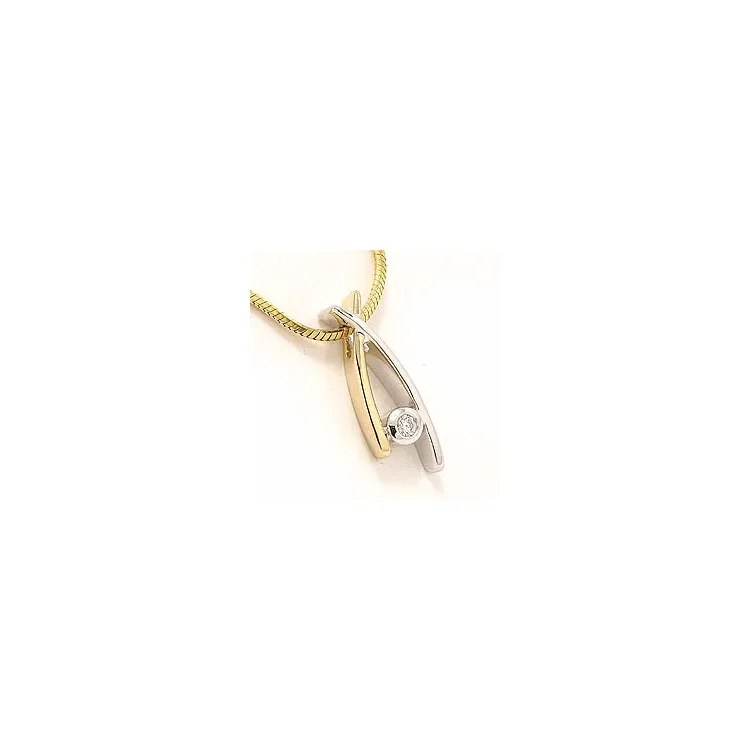 Hängen i 14  carat guld- och vitguld 0,05 ct