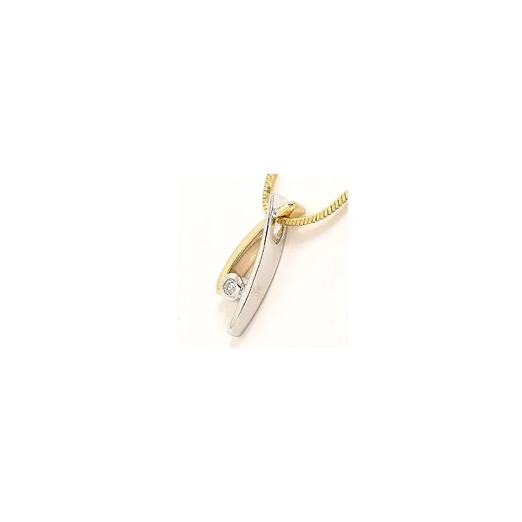 Hängen i 14  carat guld- och vitguld 0,05 ct